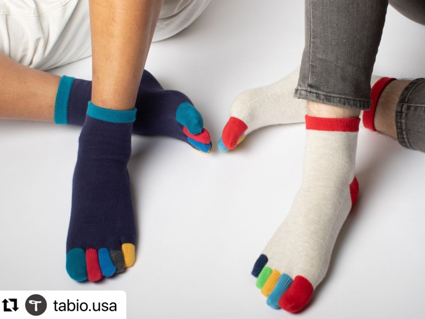 5 Toes Short Crew Socks, Japanklyn x Tabio USA *Made in Japan